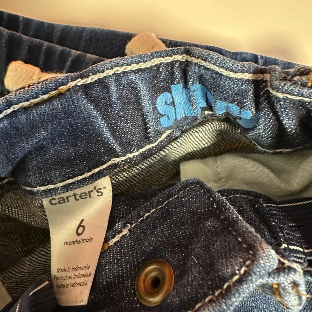 Lot of 5  Baby Girl Bottoms Bundle Casual Pants 6 Months Blue Beige Pink Jeans